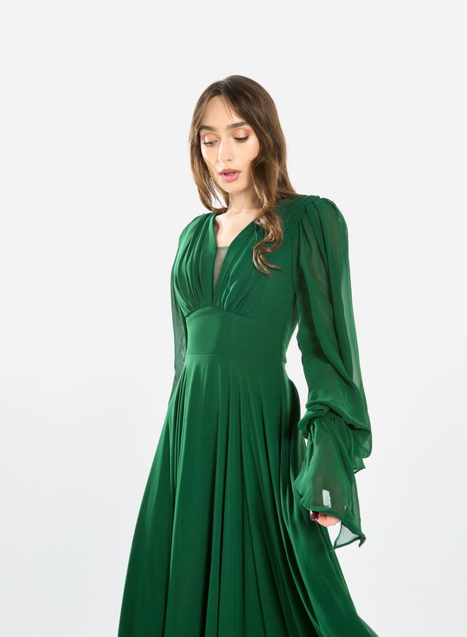 House of Moda Women Pleated Chiffon Maxi Dress - Image 4